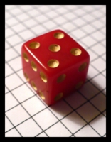 Dice : Dice - 6D - Red Translucent Die With White Pips